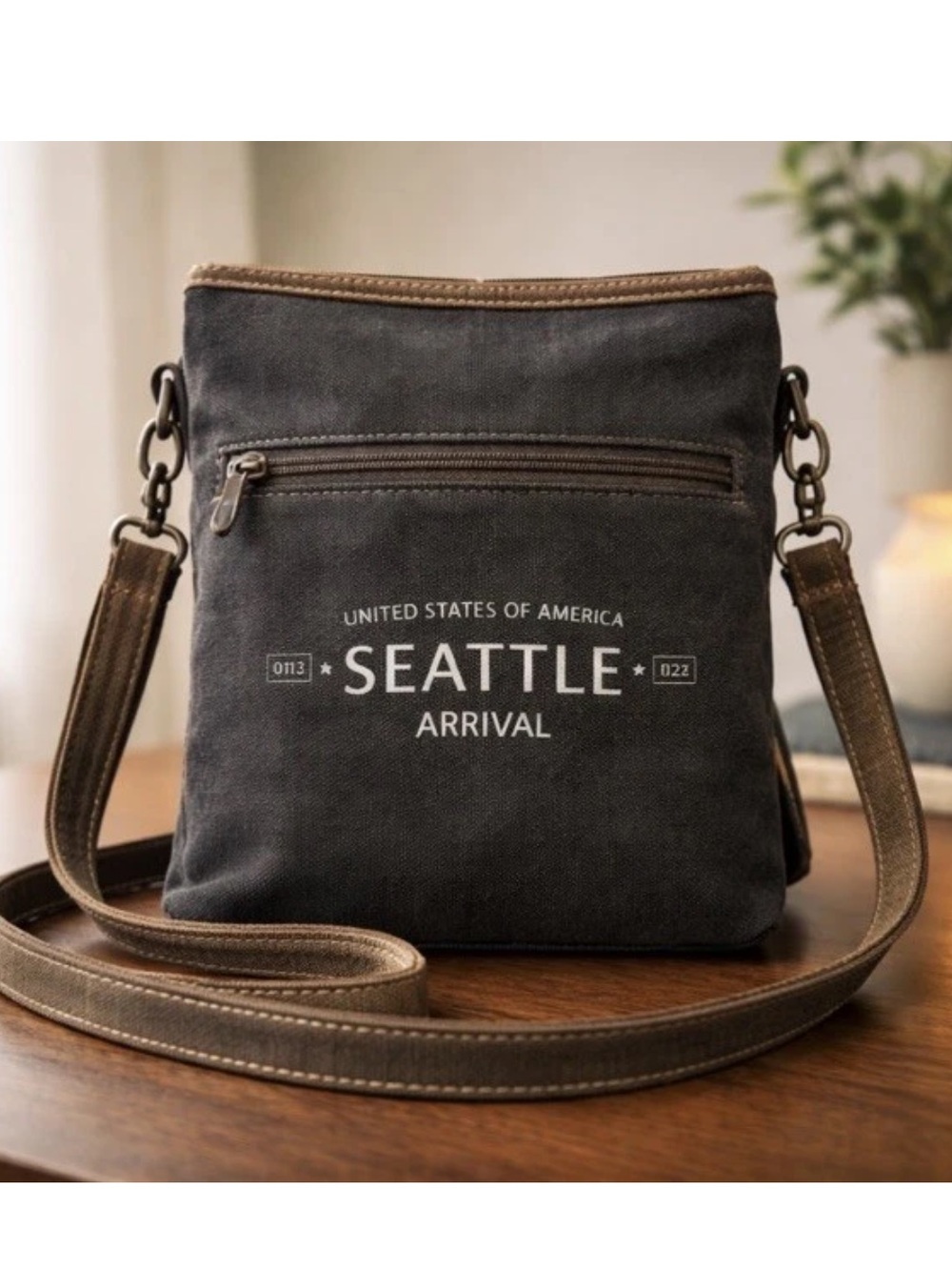 MYRA My Sunset Crossbody Seattle Arrival Aztec Tapestry Leather Purse